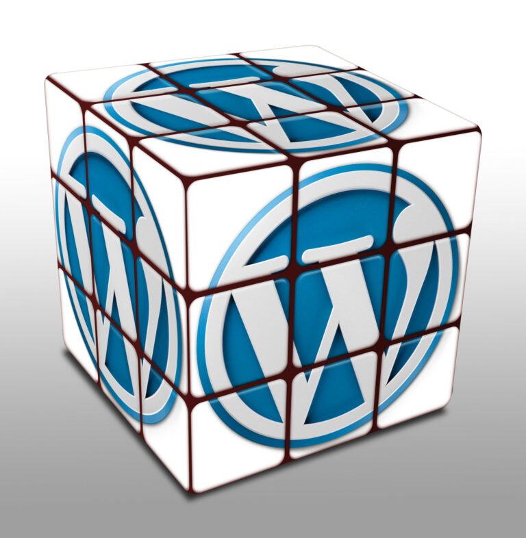 Rubiks cube with WordPress logo emphasizing wordpress website design concept